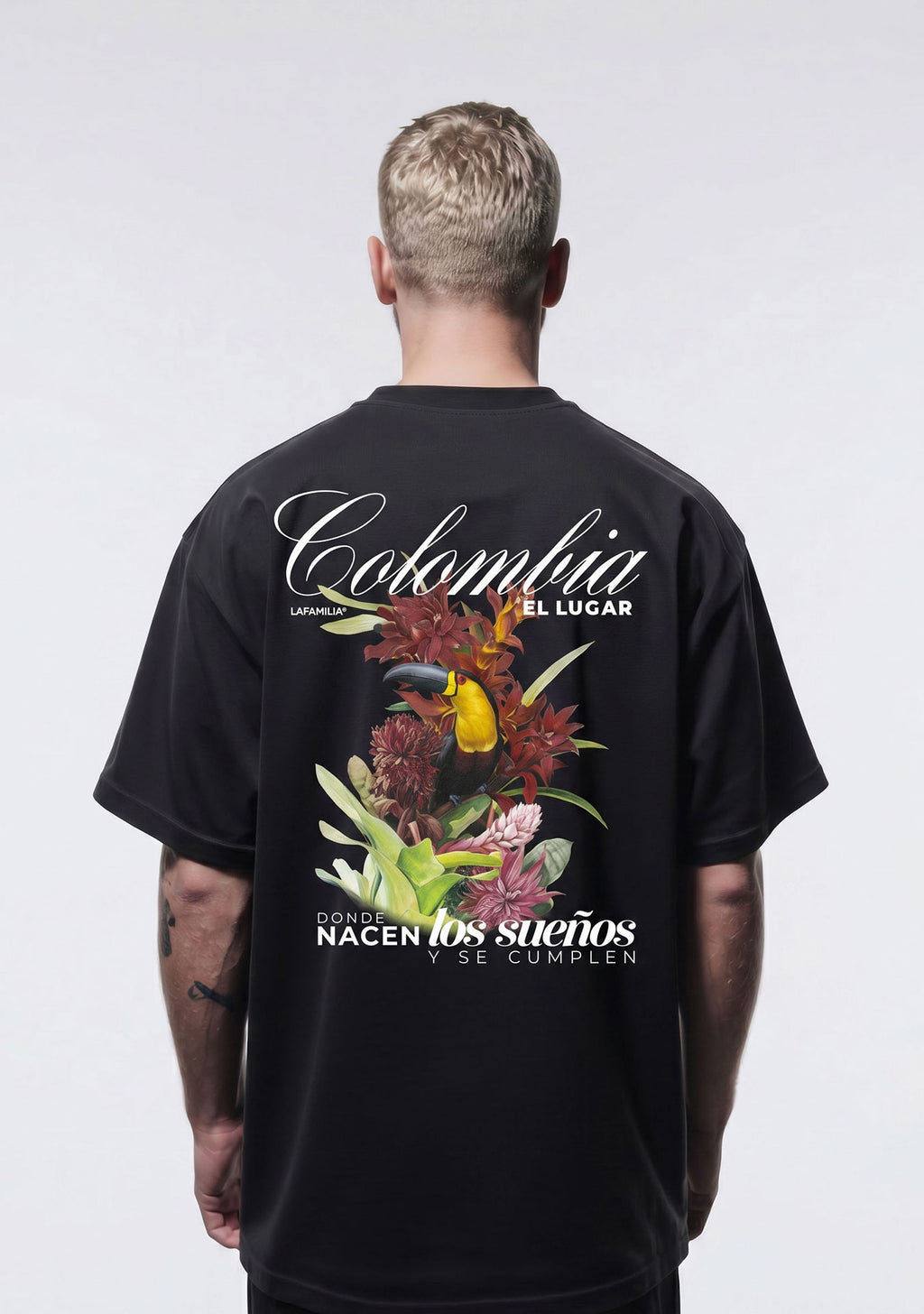 Camiseta Oversized Colombia una sola Familia Black