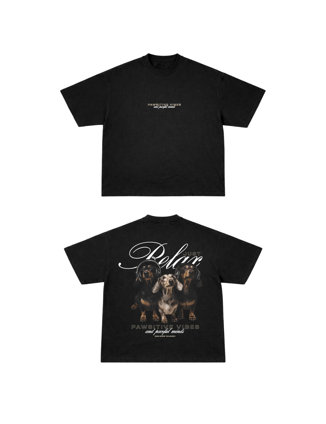 Camiseta Oversized Dachshunds Black