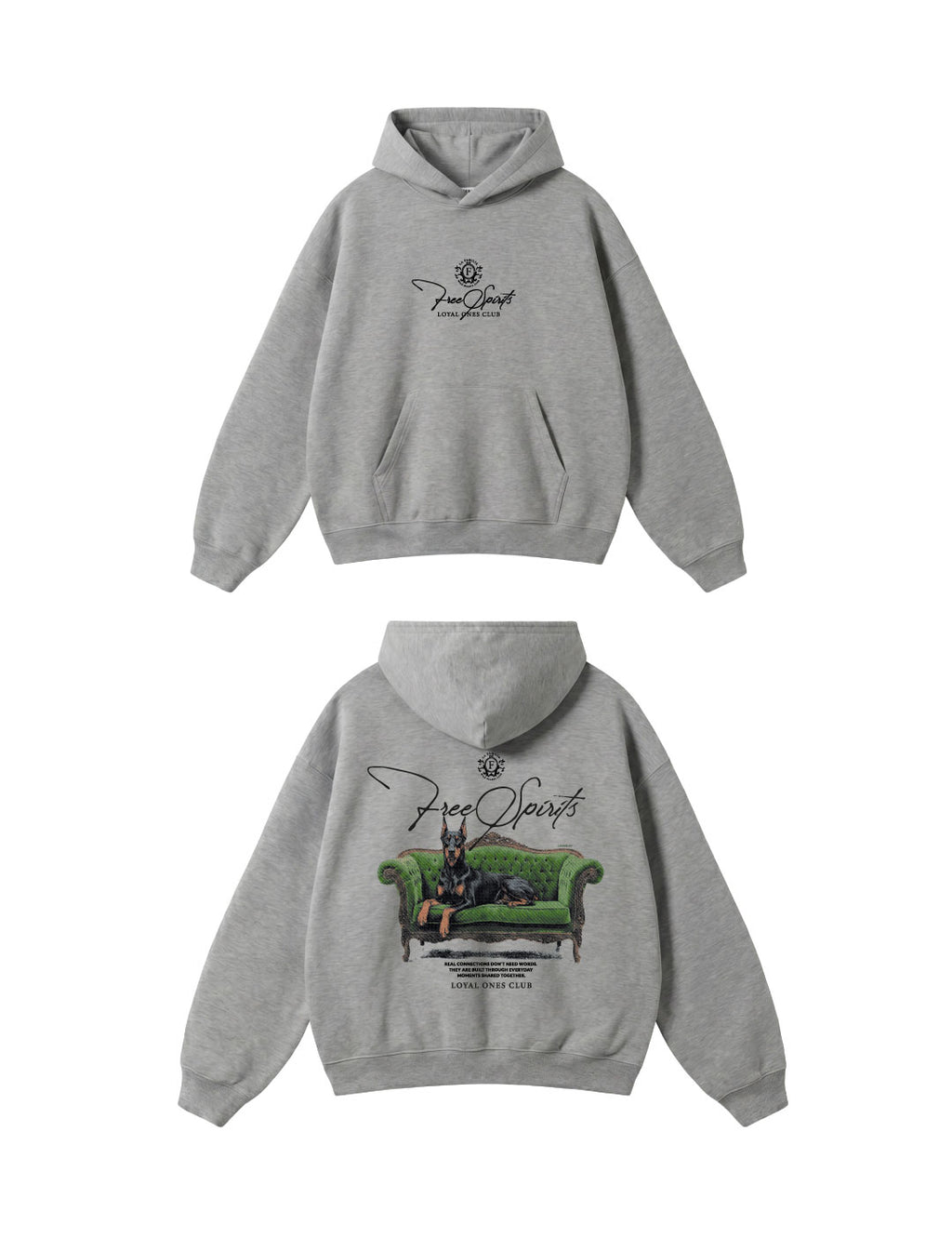 Hoodie Free Spirits Grey