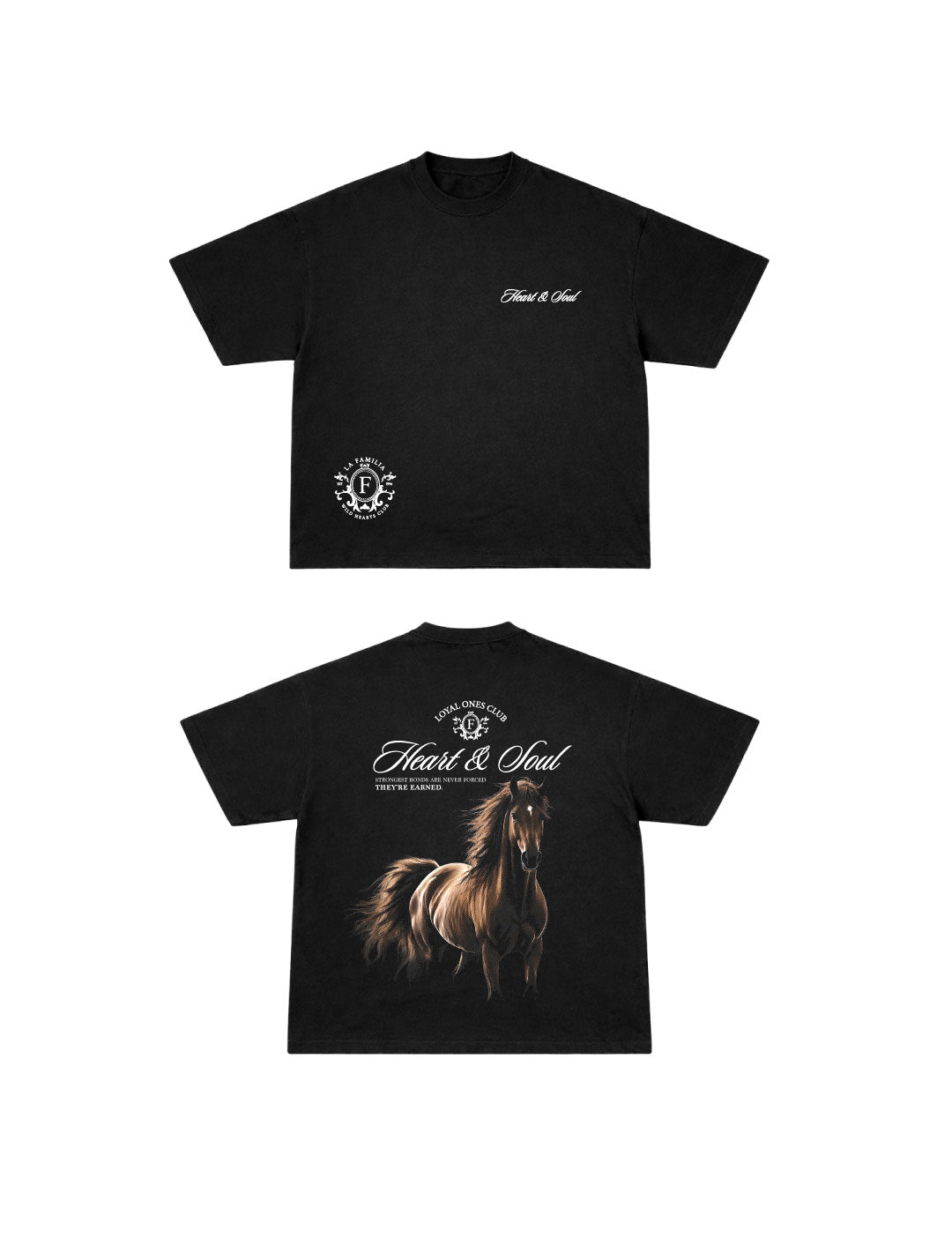 Camiseta Oversized Heart and Soul Black