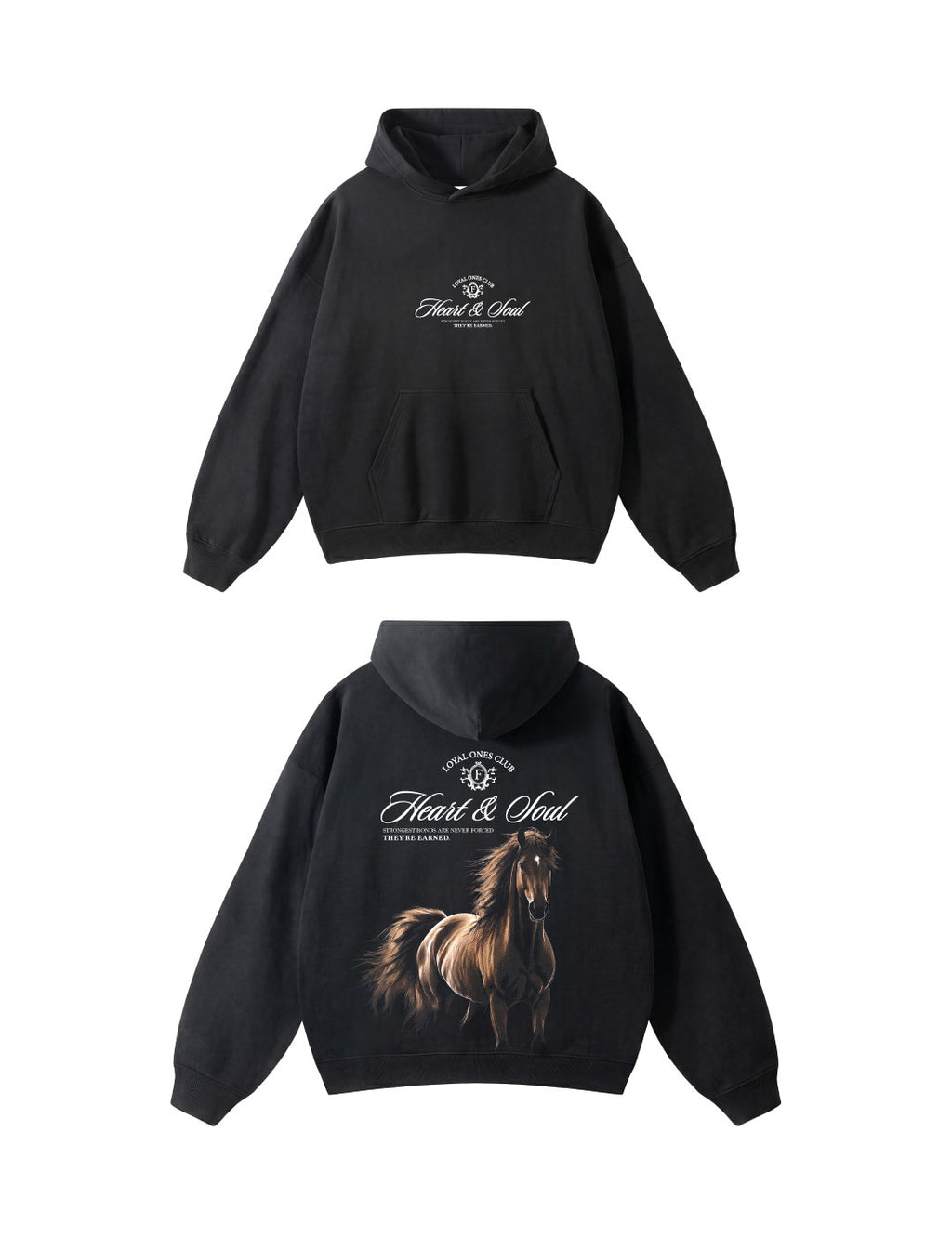 Hoodie Heart and Soul Black