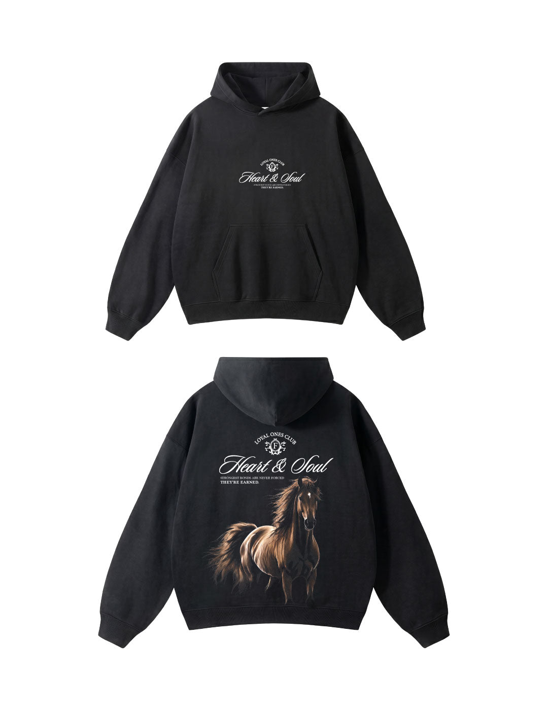 Hoodie Heart and Soul Black