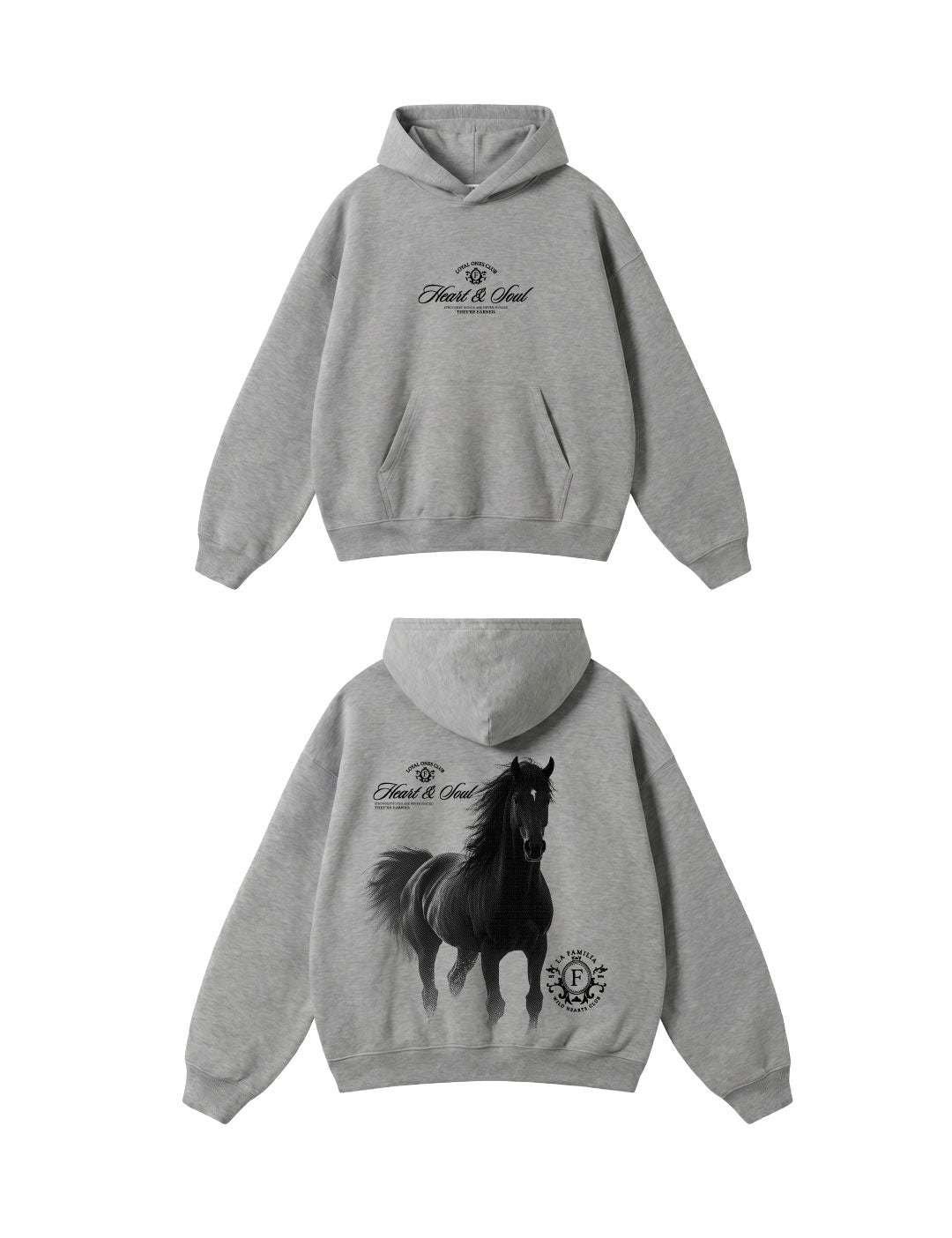 Hoodie Heart and Soul Grey