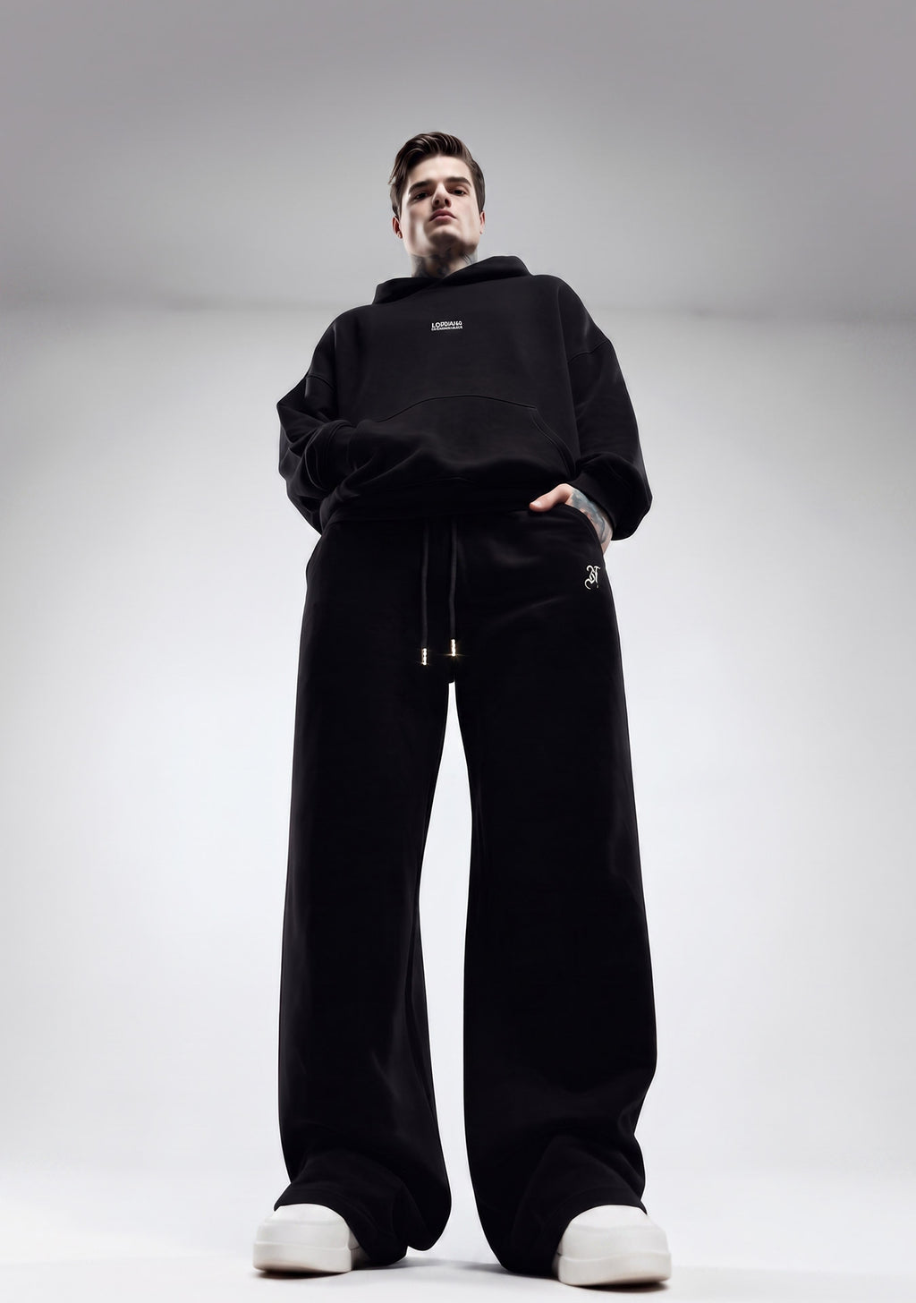 Wide Leg Sweatpants Black