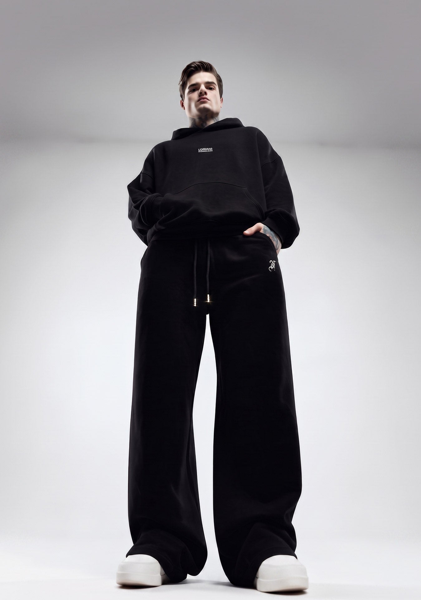 Wide Leg Sweatpants Black