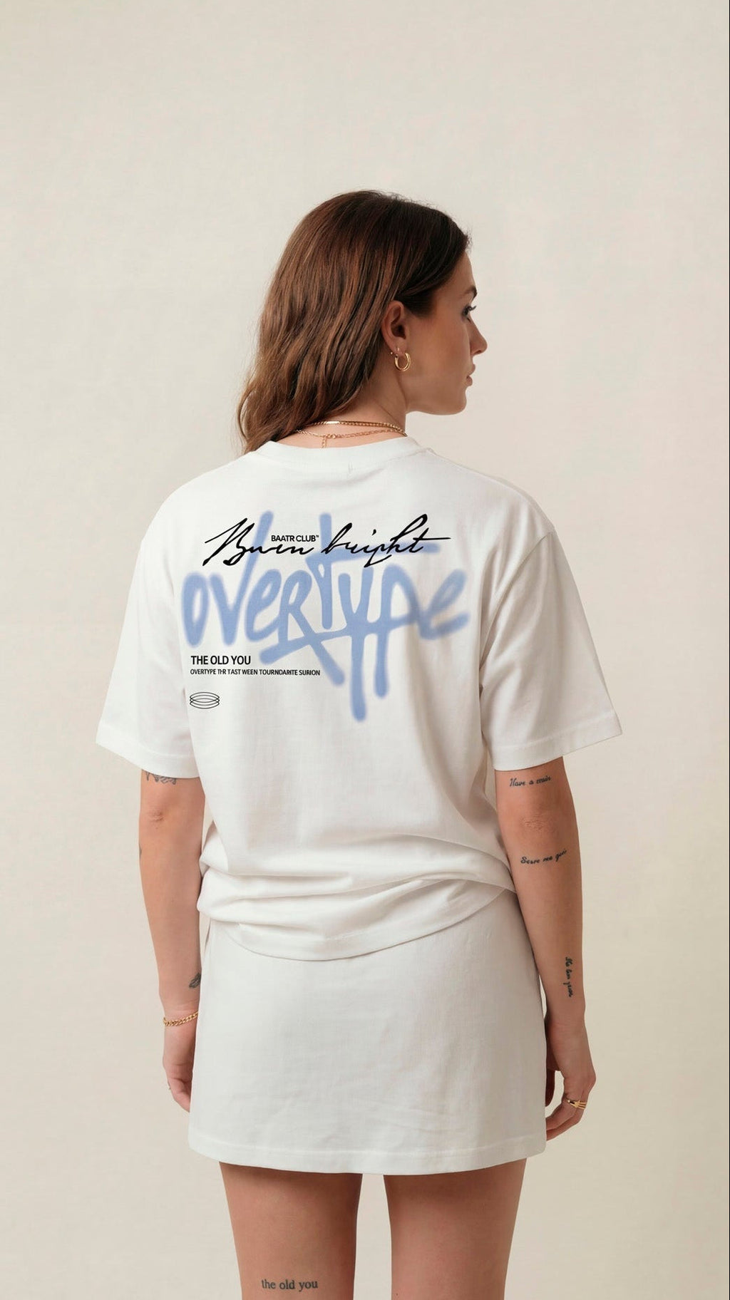 Camiseta Oversized Overtype The Old You White