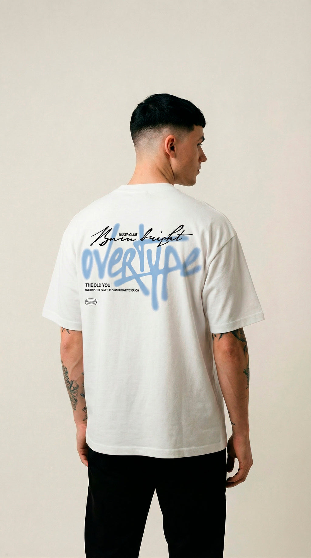 Camiseta Oversized Overtype The Old You White