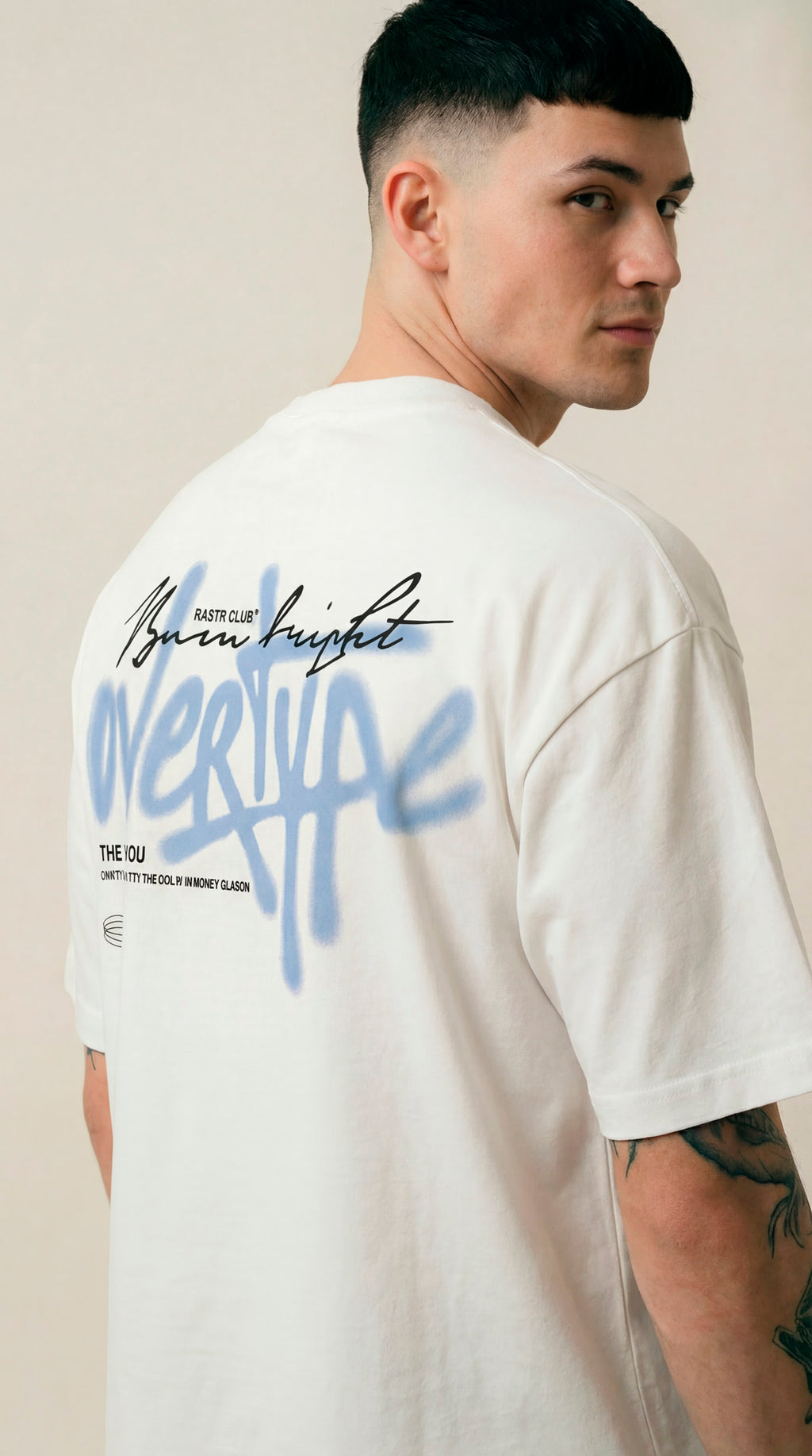 Camiseta Oversized Overtype The Old You White